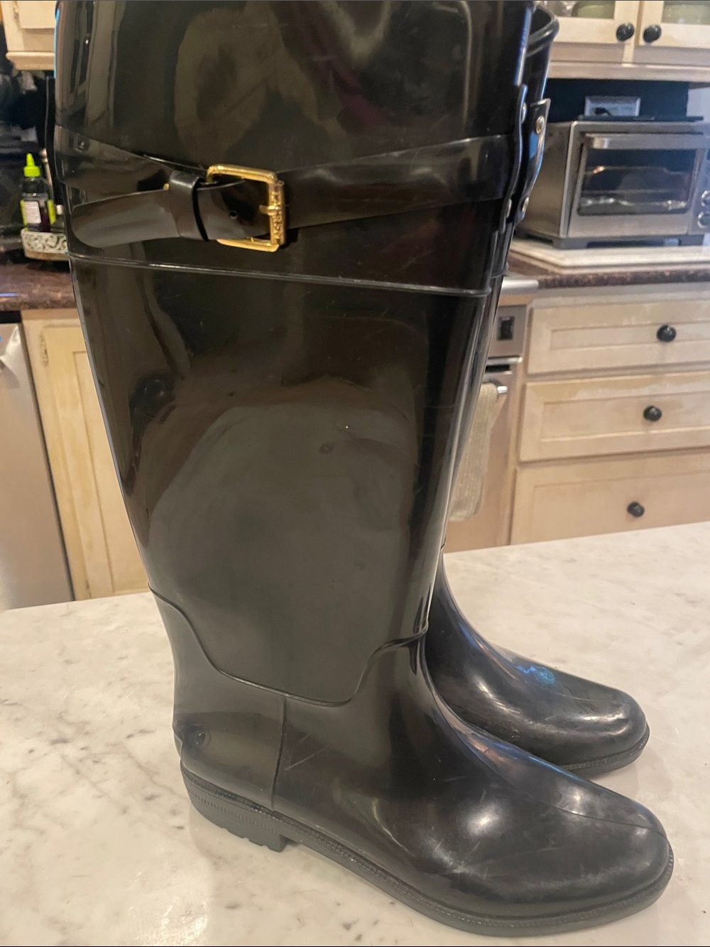 Ralph Lauren  Rain Boots with Gold Buckle Detail